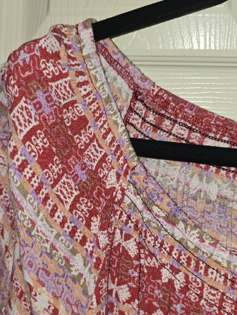 JohnPaulRichard Red Patterned Boho Tunic Top - Picture 5 of 5